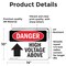Signmission High Voltage Above Danger Sign, Vinyl Decal, 14in W x 10in L, 2PK OS-2PACK-DS-D-1014-L-2228 - alternate 6